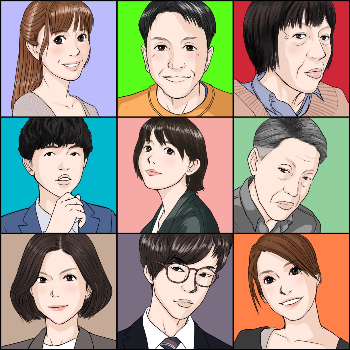貴方のお顔を漫画・アニメ調の似顔絵を作ります リアルに寄せる・可愛く…など自由自在に注文通りに仕上げます。 イメージ9