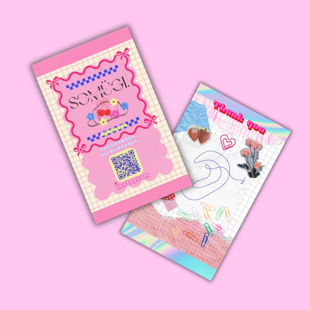 POPで可愛い名刺からシンプルまで作成します 【女性向けかわいい名刺】ガーリー・韓国風ショップカード イメージ5