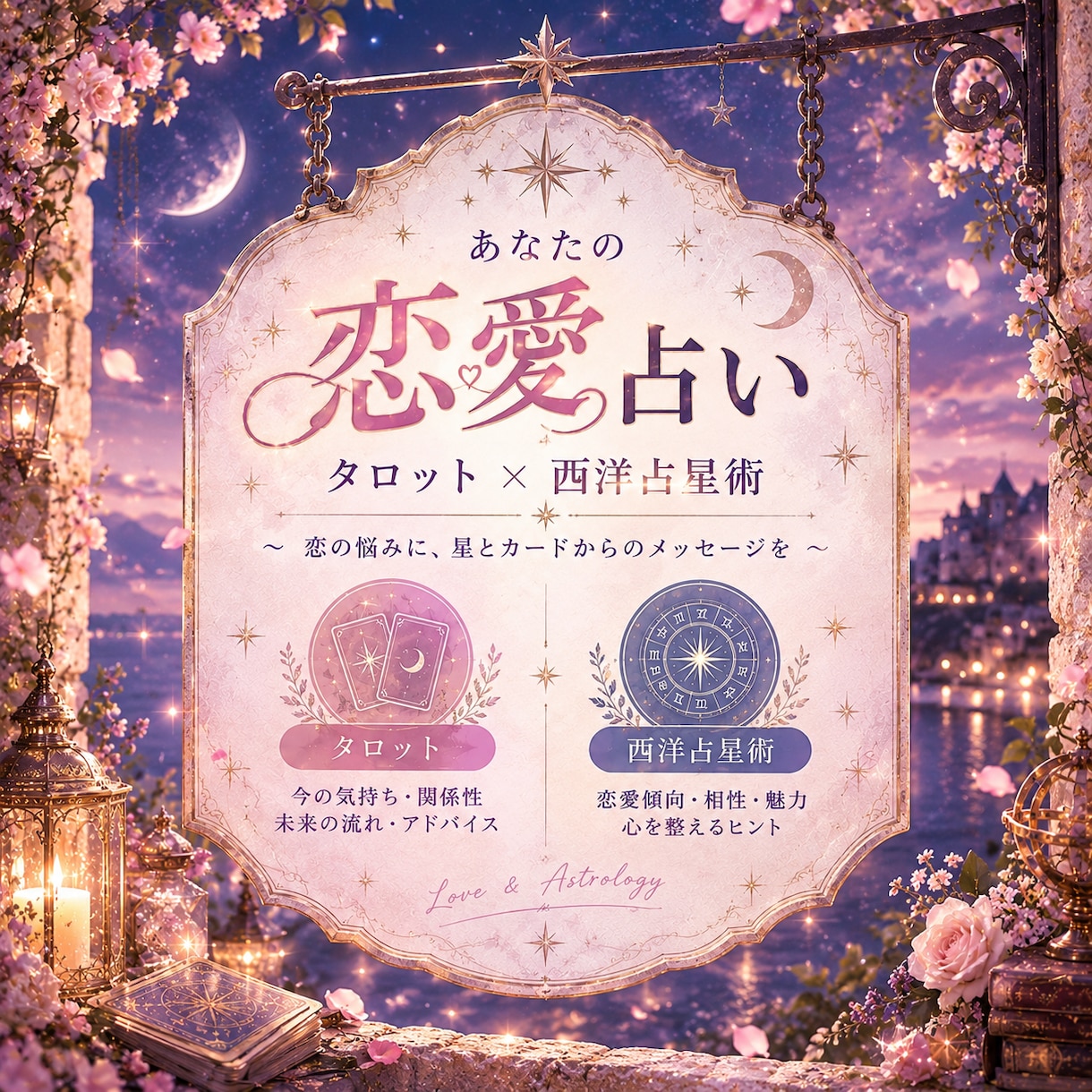 気になるあの人の気持ちと、二人の未来を読み解きます 西洋占星術とタロットで恋の流れを丁寧に読み解きます イメージ1