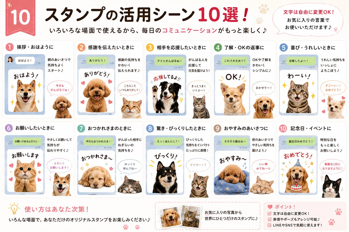 写真からペットのLINEスタンプを作成します 大切なうちの子を世界にひとつのスタンプに イメージ10