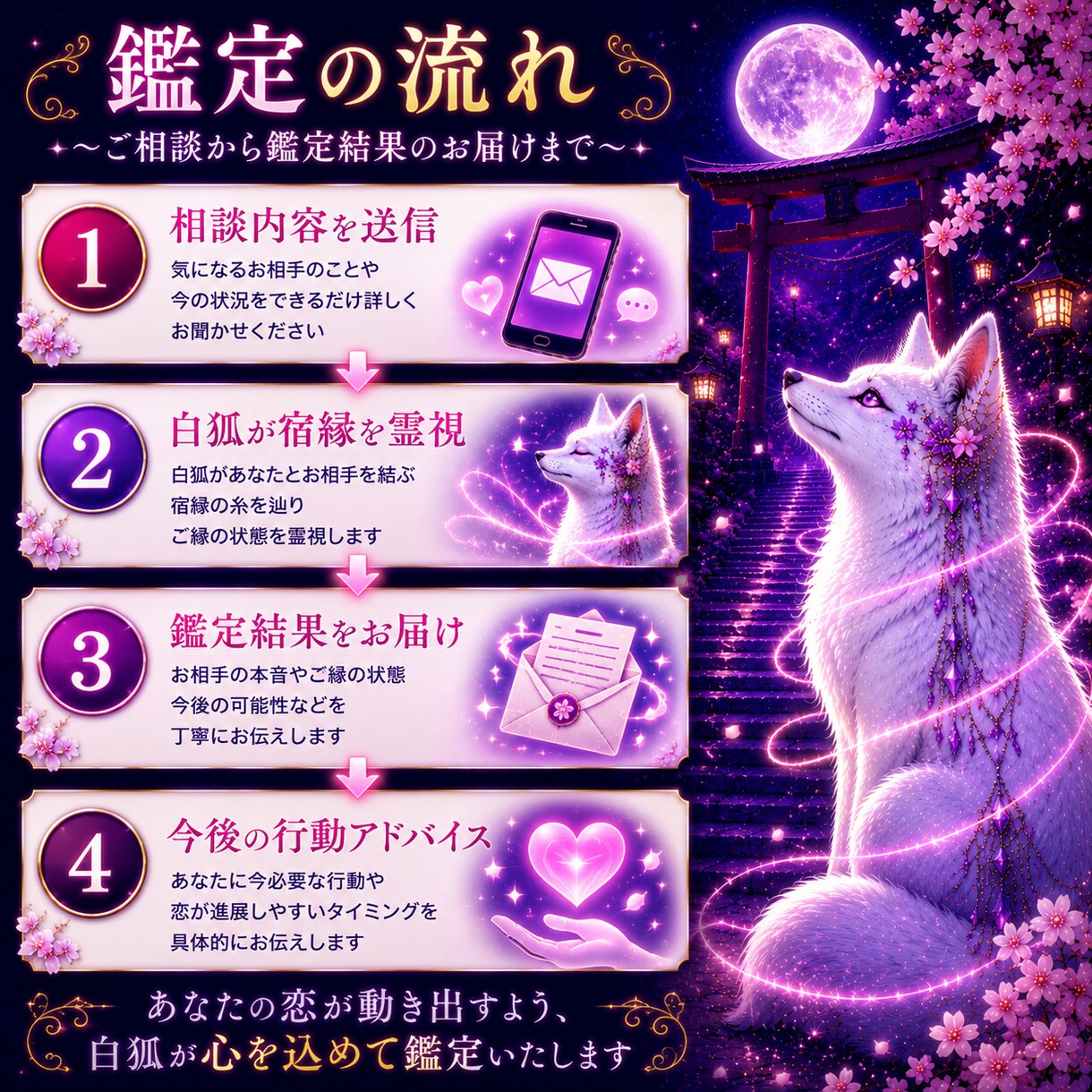片思いの彼の本音と恋の行方を視ます 白狐があなたの宿縁の糸を辿ります イメージ6