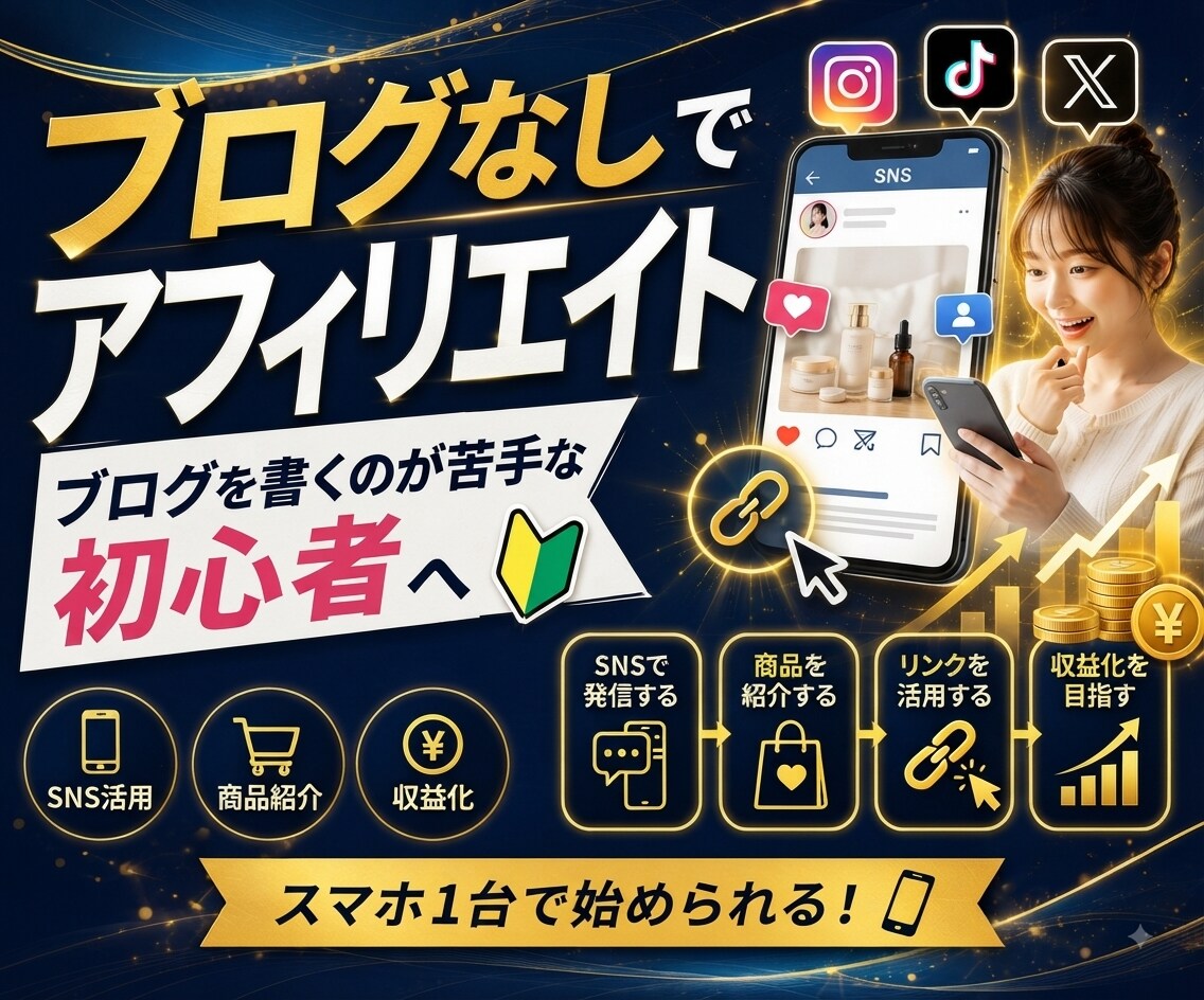 スマホ1台で始める初心者向けアフィリエイト伝授ます 難しい知識は不要！今日から始めるスマホアフィリエイト イメージ1