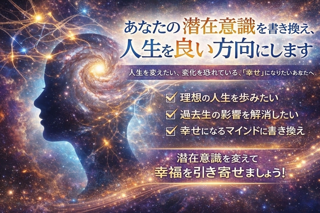 あなたの潜在意識を書き換え、人生を良い方向にします 人生を変えたい、変化を恐れている、「幸せ」になりたいあなたへ イメージ1