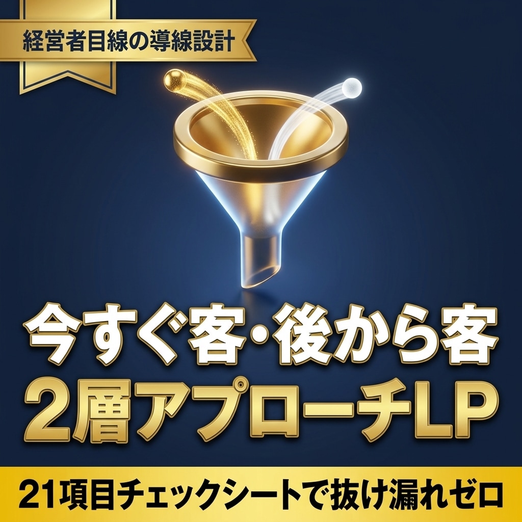 今すぐ客・後から客を分けたLPを作ります 21項目チェックシートで抜け漏れゼロを実現 イメージ1