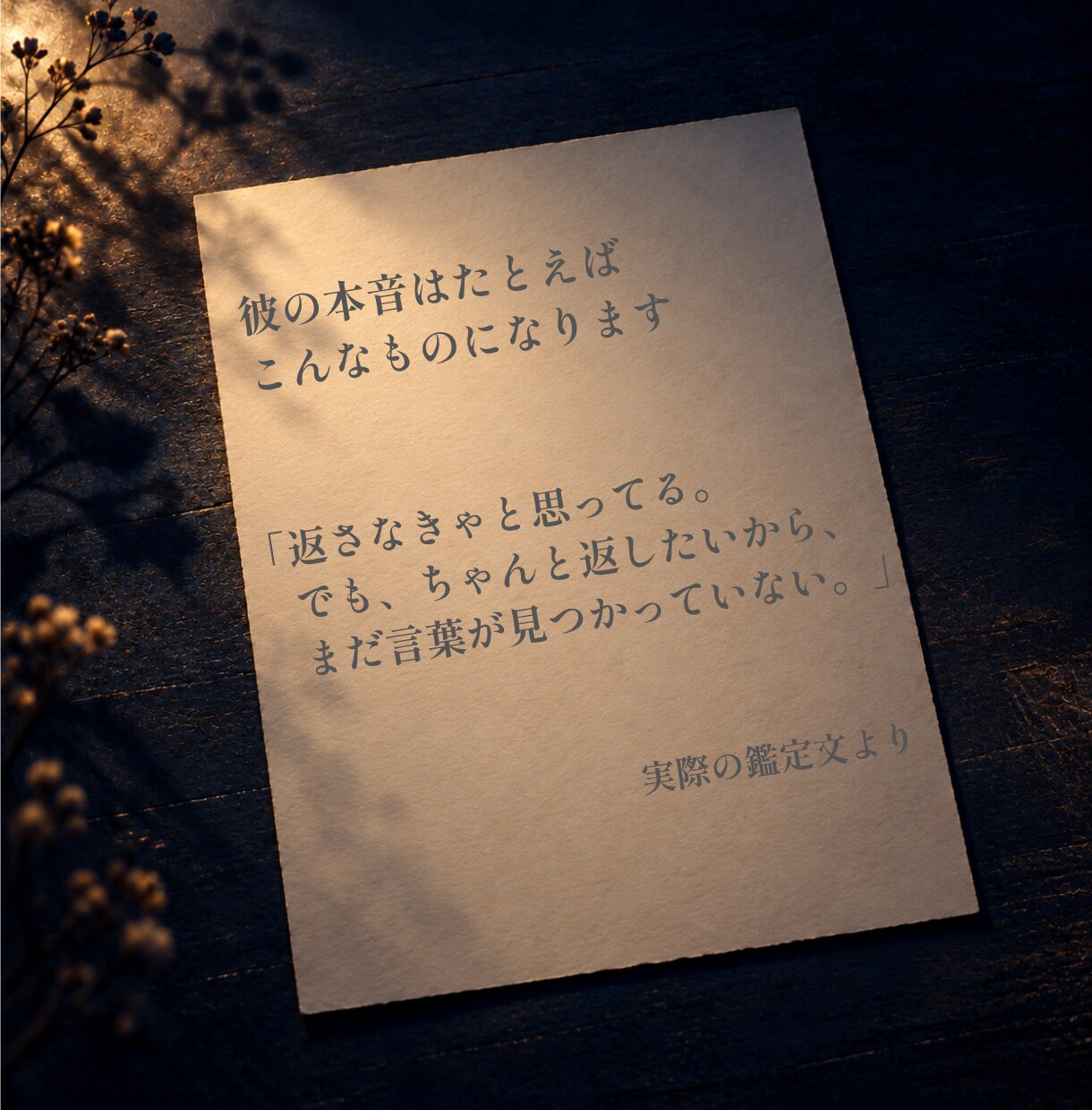 相手の気持ちタロット｜彼の本音をセリフにします 答えを待つ時間を、ひとりで抱えなくていいように イメージ3