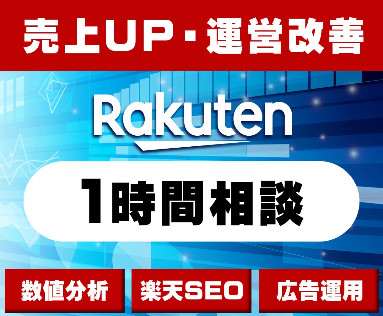 売上が伸びない方必見！プロが楽天運営を診断します 楽天での売上アップや運営改善の悩みを解決します！ イメージ1