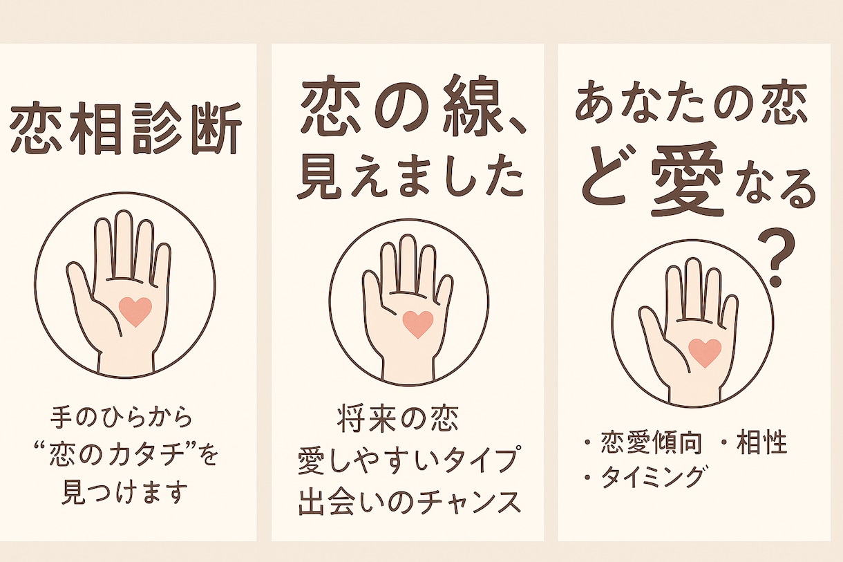 みんなの恋相診断をします 「恋の答えは、手の中に。」手のひらからあなたらしい恋の形 イメージ1