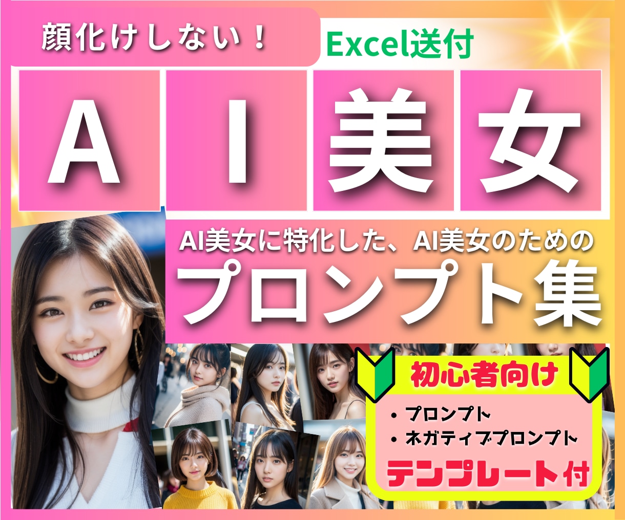 AI美女生成の全てを解決する究極プロンプト教えます 初心者からプロまで。AI美女に特化したプロンプト集 イメージ1