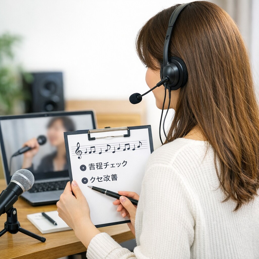 DAM採点AI90点が出ない原因を30分で見抜ます カラオケ採点　オンライン個別レッスン イメージ1
