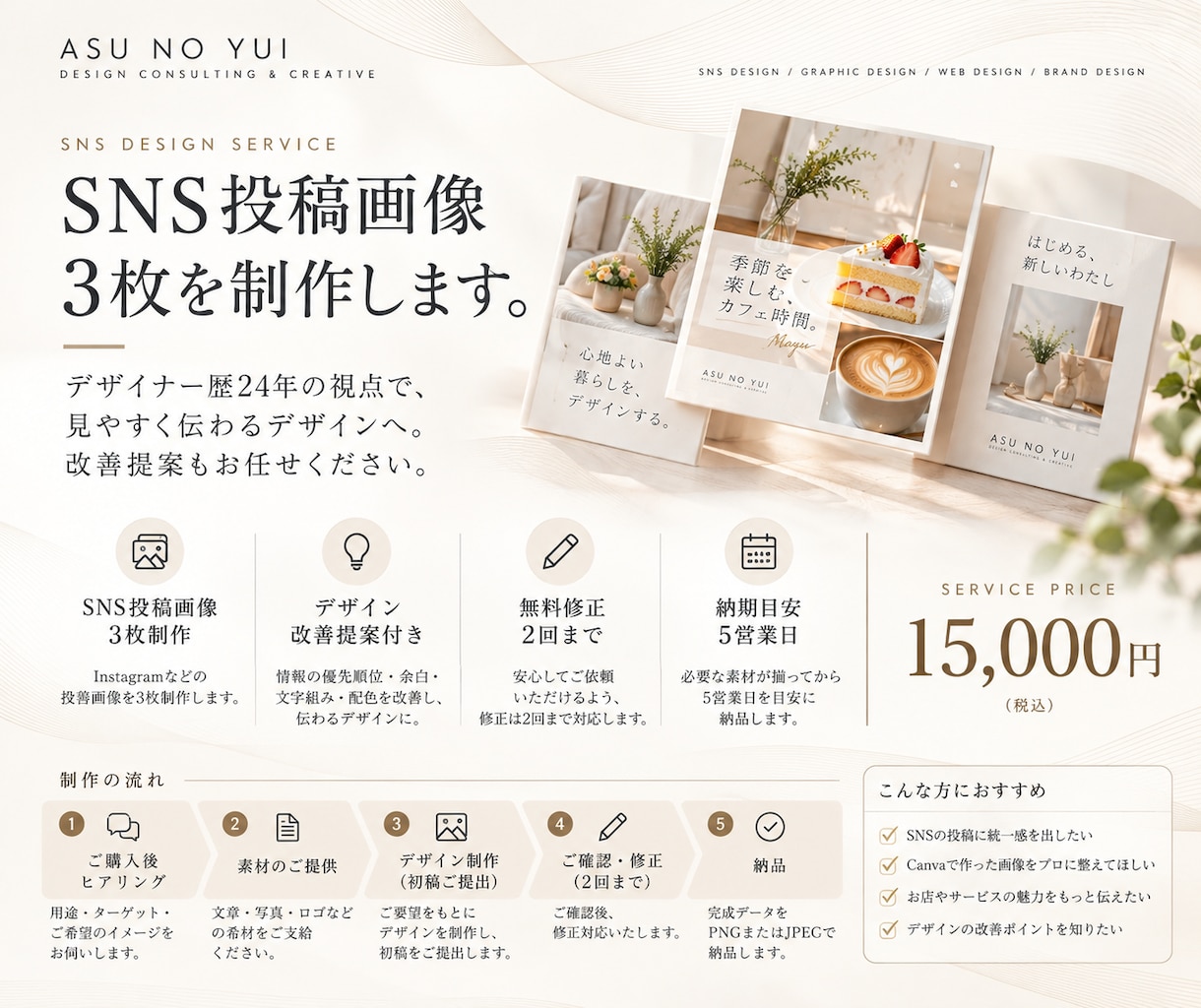 プロ歴24年がSNS画像3枚を制作しますます 見やすく伝わるデザインへ！改善提案付き3枚セット イメージ3