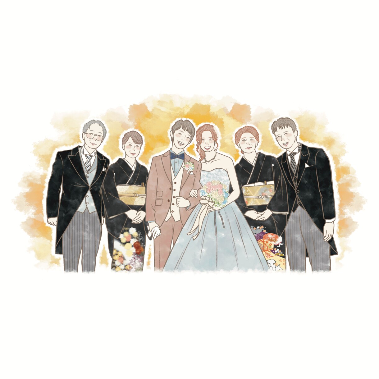 温かみある両親贈呈品の似顔絵をお描きします 優しい雰囲気でプレゼントにピッタリ！ イメージ4