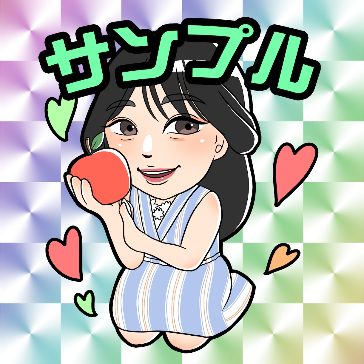 ポップな可愛いシール風イラスト描きます キャッチーな似顔絵でプレゼントやオリジナルグッズに！ イメージ10