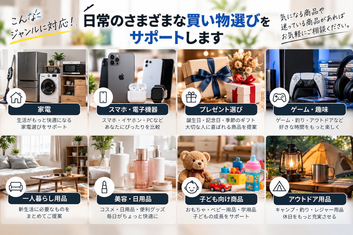 予算に合う商品を一緒に探します 家電・スマホ・プレゼントなど比較してご提案 イメージ2