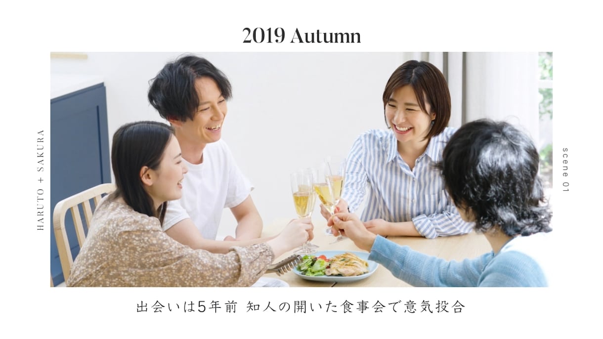 今風のオシャレなプロフィールムービーを作成します 思い出写真を存分に使いたい新郎新婦様におすすめです！ イメージ7