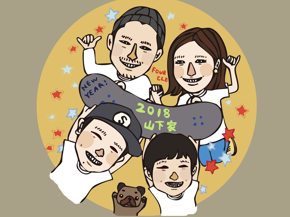 SNSアイコンや年賀状にも★楽しい似顔絵作成します ご家族やお友達と笑顔になれるような似顔絵をお届けします。 イメージ5