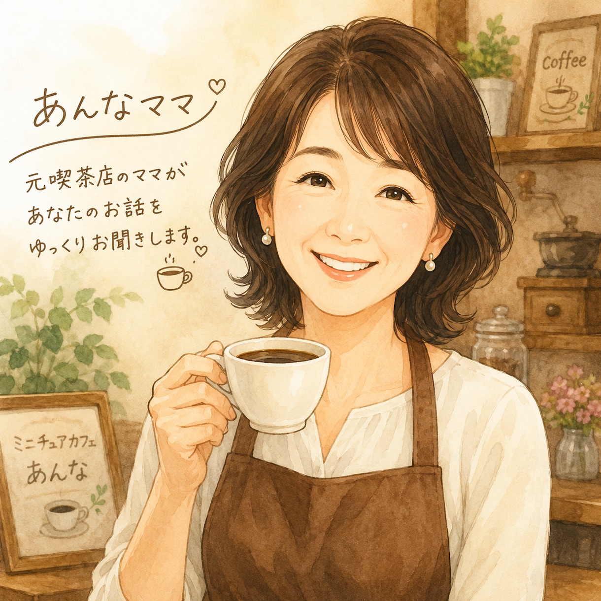 元喫茶店のママがあなたのお話をお聞きします 誰にも言えない寂しさや日々のモヤモヤ、優しく受け止めます イメージ1