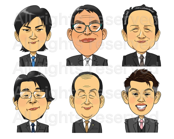 名刺・アイコンでインパクト抜群の似顔絵描きます 日本似顔絵検定協会が公認、約7000人の制作実績 イメージ2