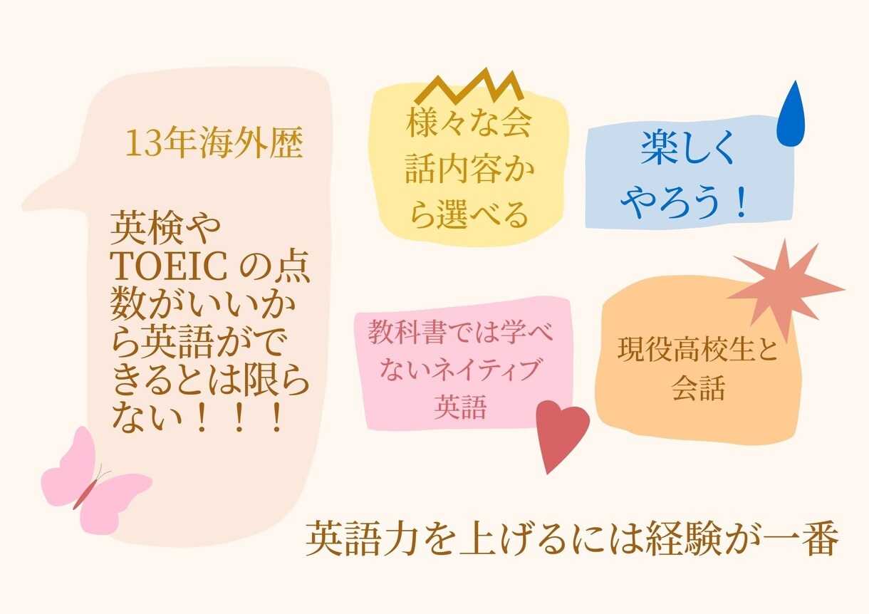 お安く！ネイティブな高校生と英語で会話できます 13年間アメリカで生活＋英検1級一発合格者と会話 イメージ1
