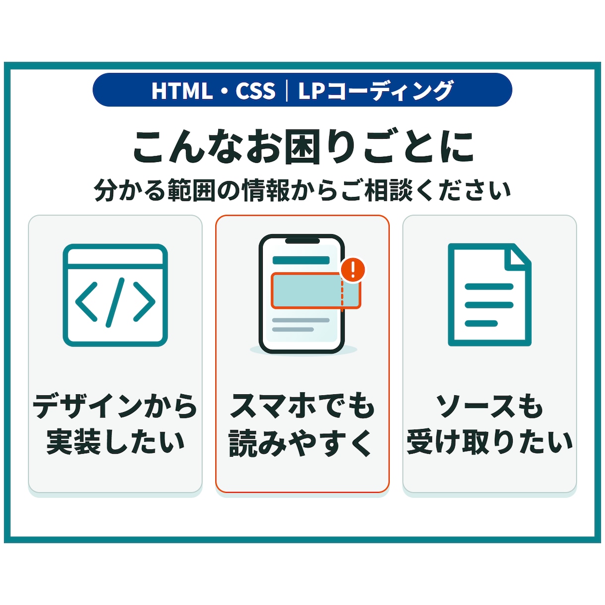デザイン支給のLPをレスポンシブ実装します HTML・CSSでスマホ対応、ソースと修正手順を納品 イメージ2