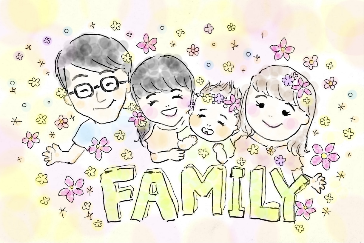ウェディングや記念日に☆可愛い似顔絵お描きします 大切な記念日に。心和む可愛いイラストお届けいたします*･ イメージ2