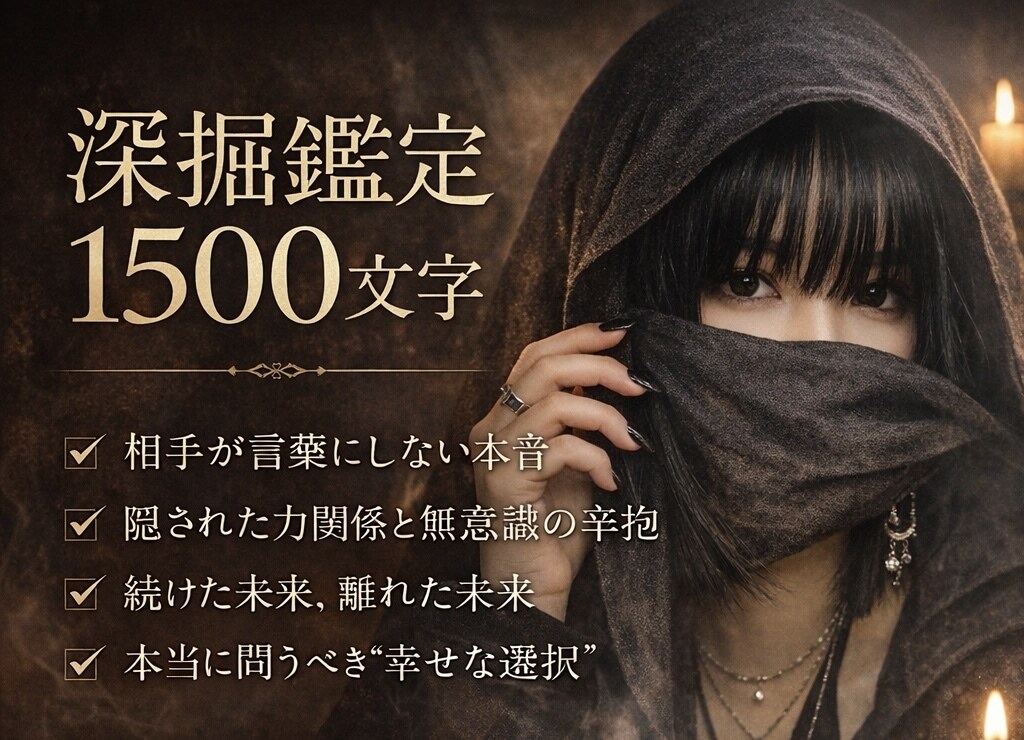 深堀1500文字鑑定してます 深堀1500文字なんでも占います イメージ1