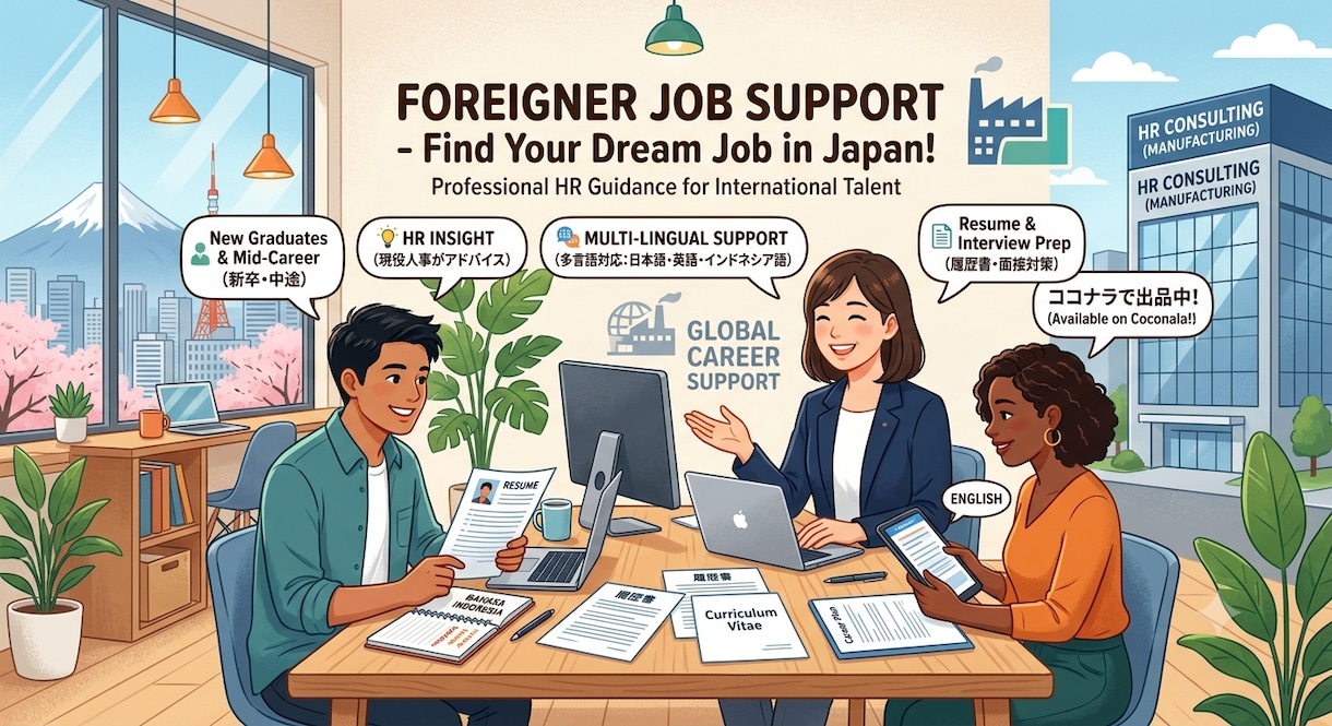 外国人の方向け就職支援サポートします 現役外資系人事が徹底サポート！日本での就職・面接対策 イメージ1