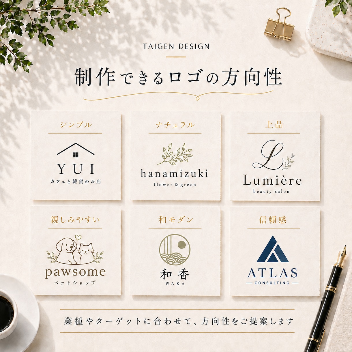 店舗・サービスのロゴを制作します ブランディング視点で「想い」と「印象」が伝わるロゴを制作 イメージ3