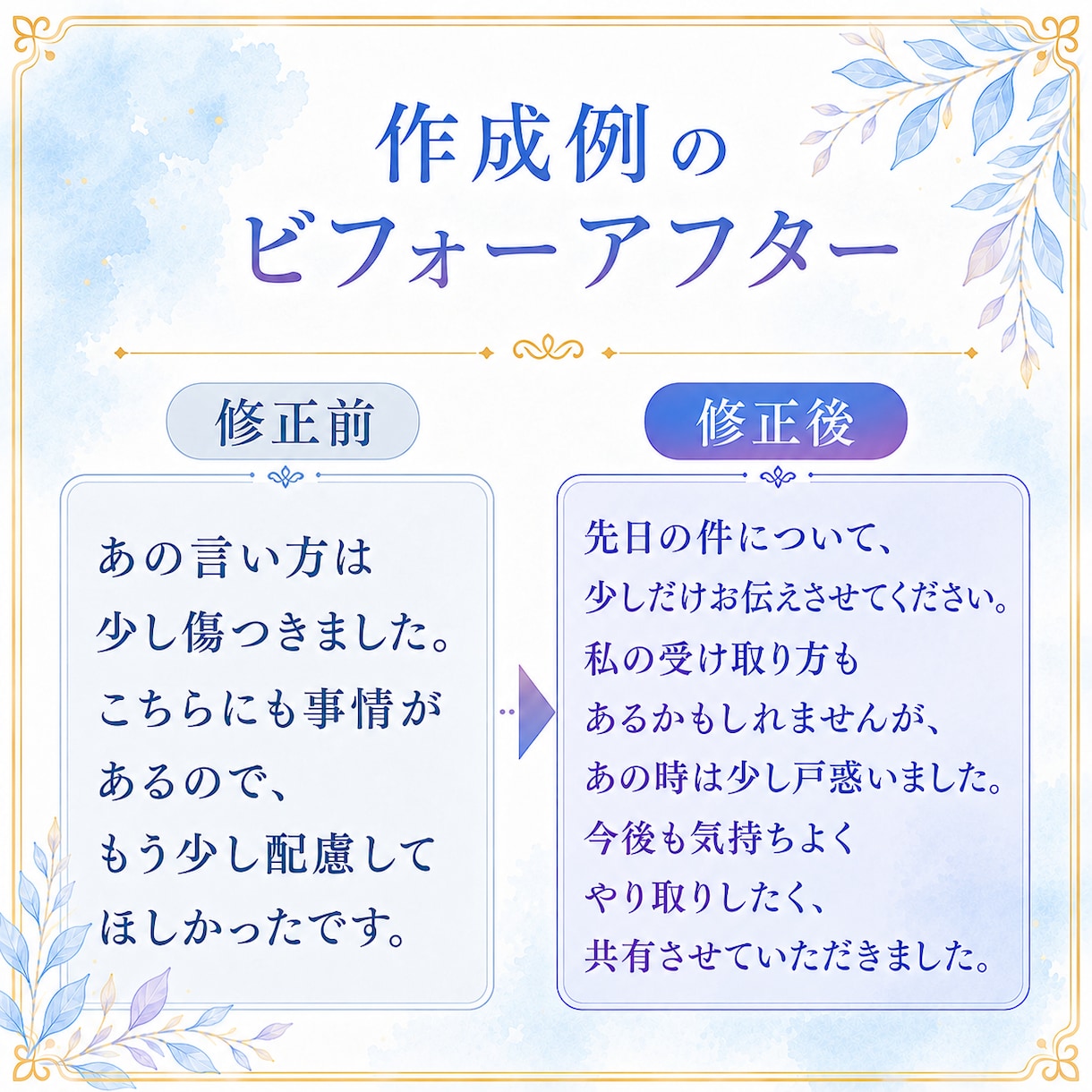 角が立たない返信文を作成します ＿LINE・メールの返し方に迷うとき、気持ちと文章を整えます イメージ9