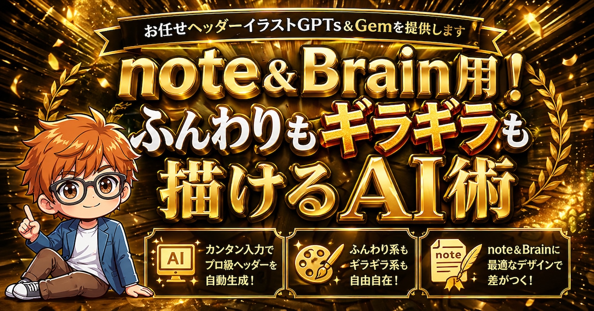 プロ級ヘッダーをAIで簡単自作！2ツール提供します note＆Brain用に！ふんわりギラギラ両方描けるAI術 イメージ5