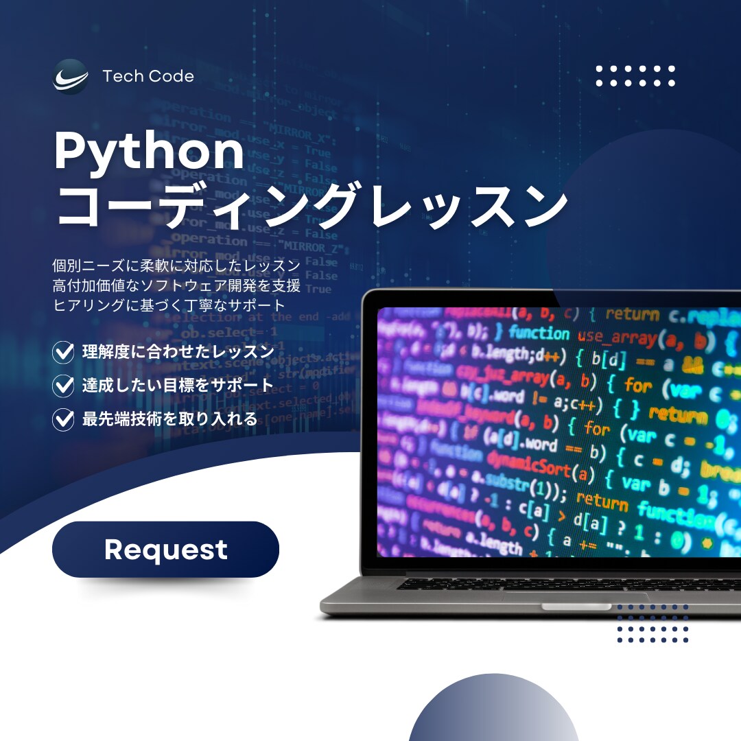Pythonコーディングレッスンを承ります プログラミングスキル向上をサポートします！ イメージ1