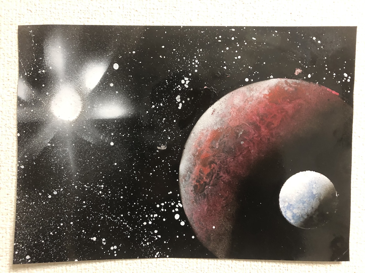 スプレーで宇宙（惑星・星雲）を描きます 駆け出しスプレーアート。原価で大放出(°▽°) イメージ3