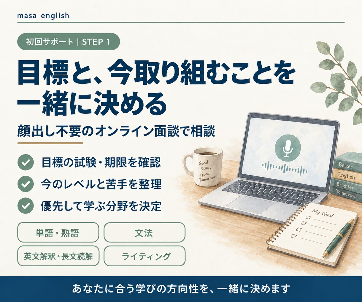 AIとAnkiで英語の自律学習を支援します 顔出し不要の面談で教材選びから復習の仕組みづくりまで イメージ4