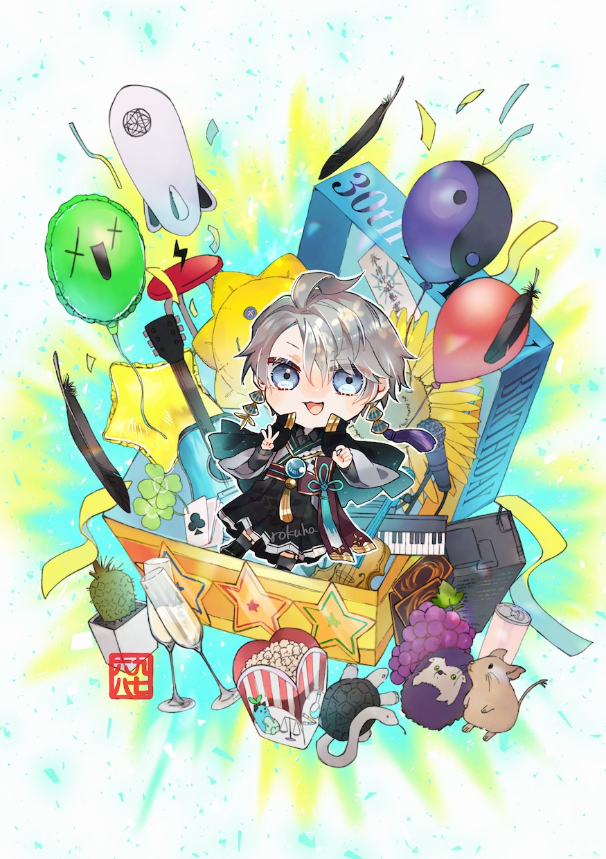 表情3種付き★キュルンと可愛いミニキャラ描きます 目を引くミニキャラ作成します。アイコンや配信、スタンプに！ イメージ4