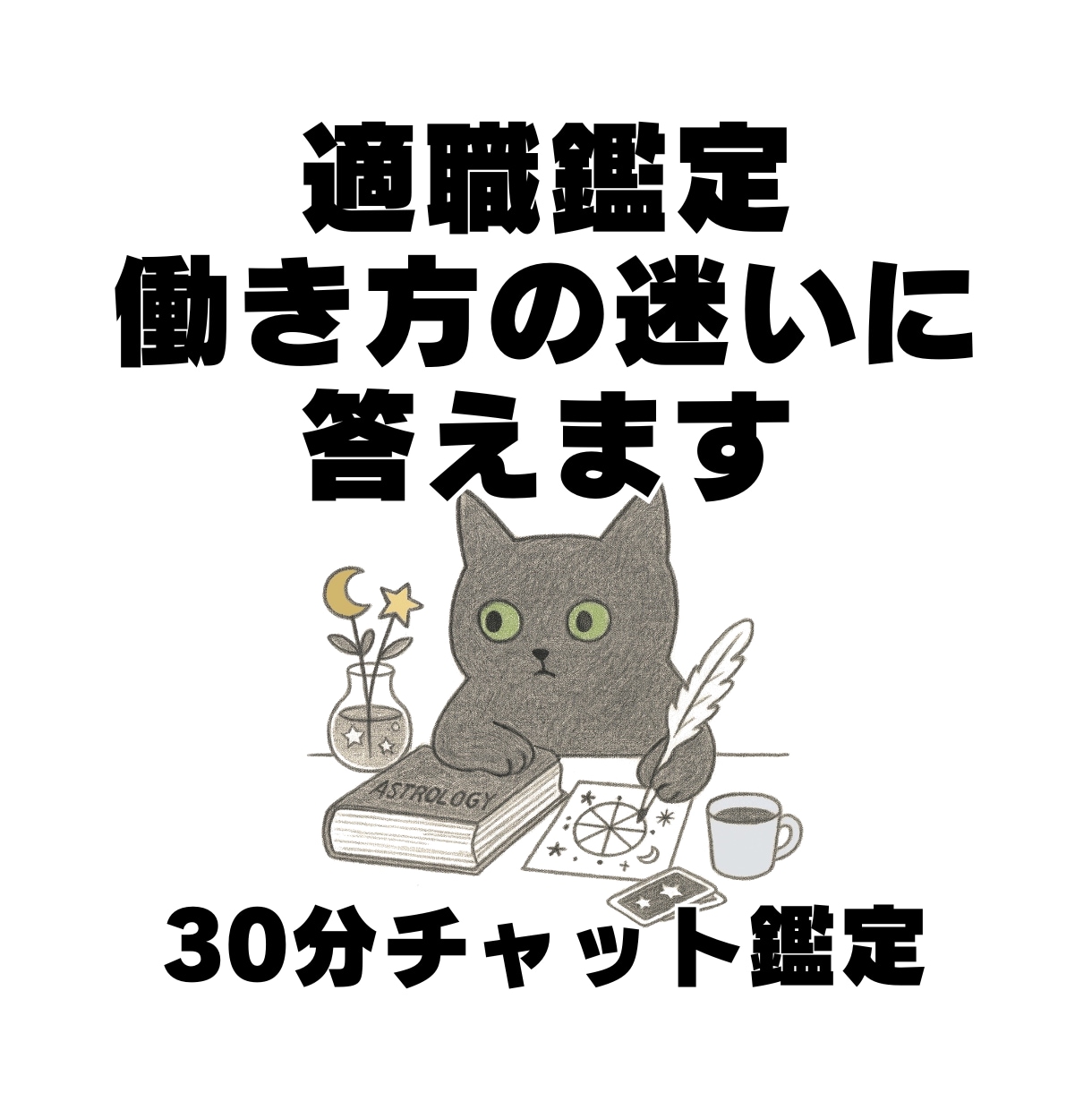 30分チャット鑑定｜適職や働き方の迷いに答えます 仕事・転職・副業、あなたの働き方の迷いを具体的に星読み鑑定！ イメージ1