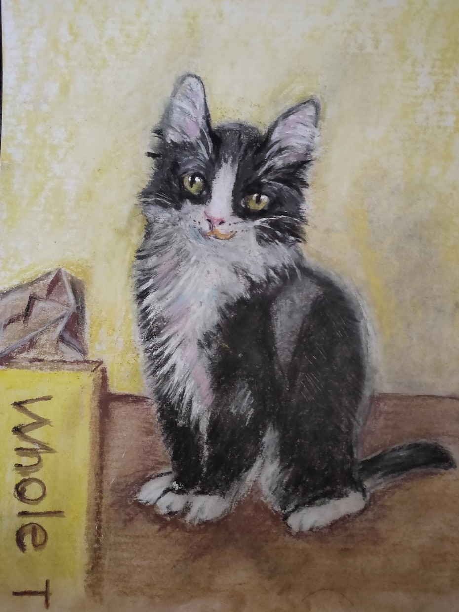 商用利用可うさぎの似顔絵イラストをお描きします 癒されパステル画を作成！複数のお写真から創造してお描きします イメージ9
