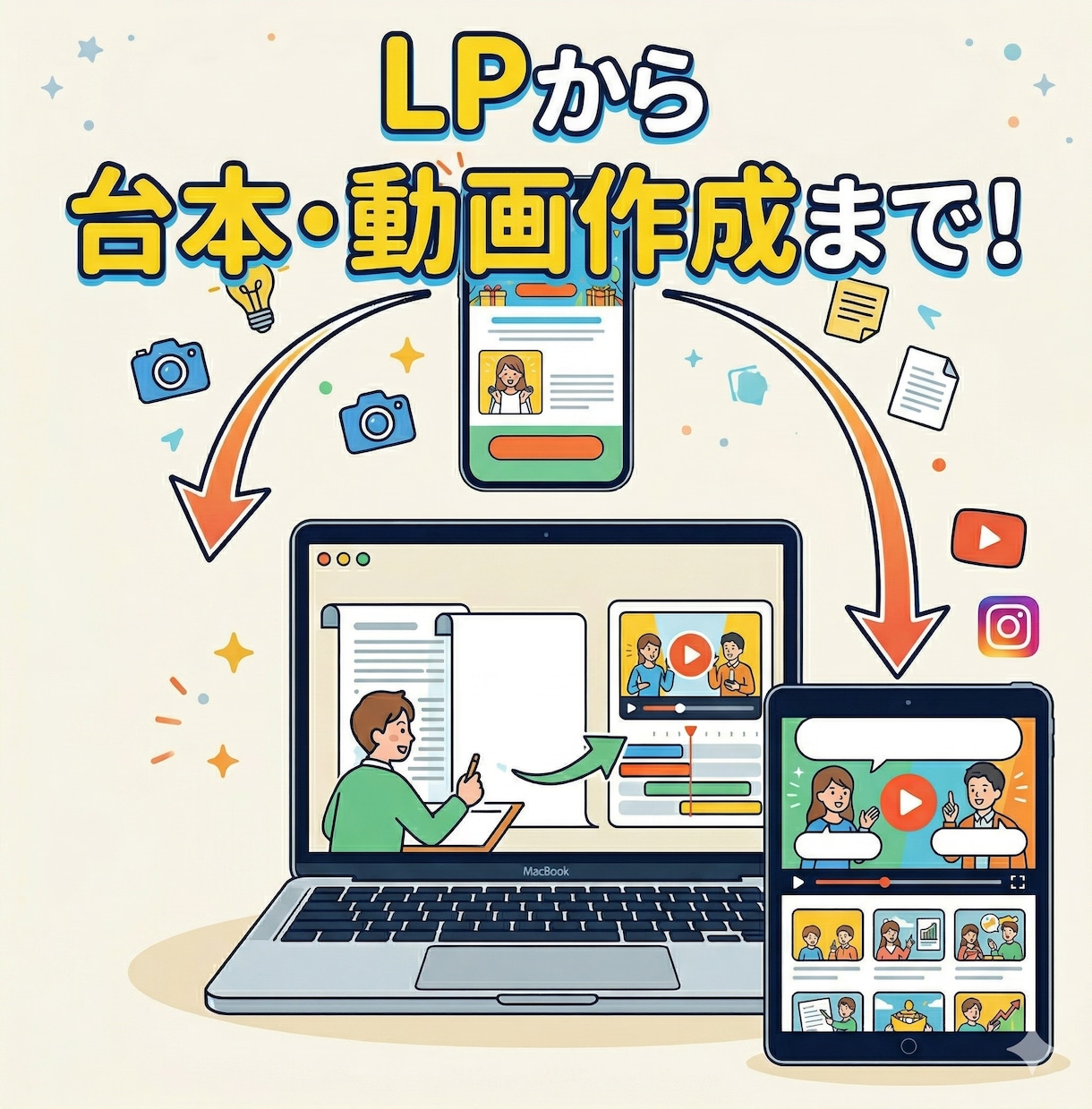 LPがあればOK！台本から動画編集まで作成します \\今だけ特価//LP1枚で台本から動画作成まで丸投げOK！ イメージ1