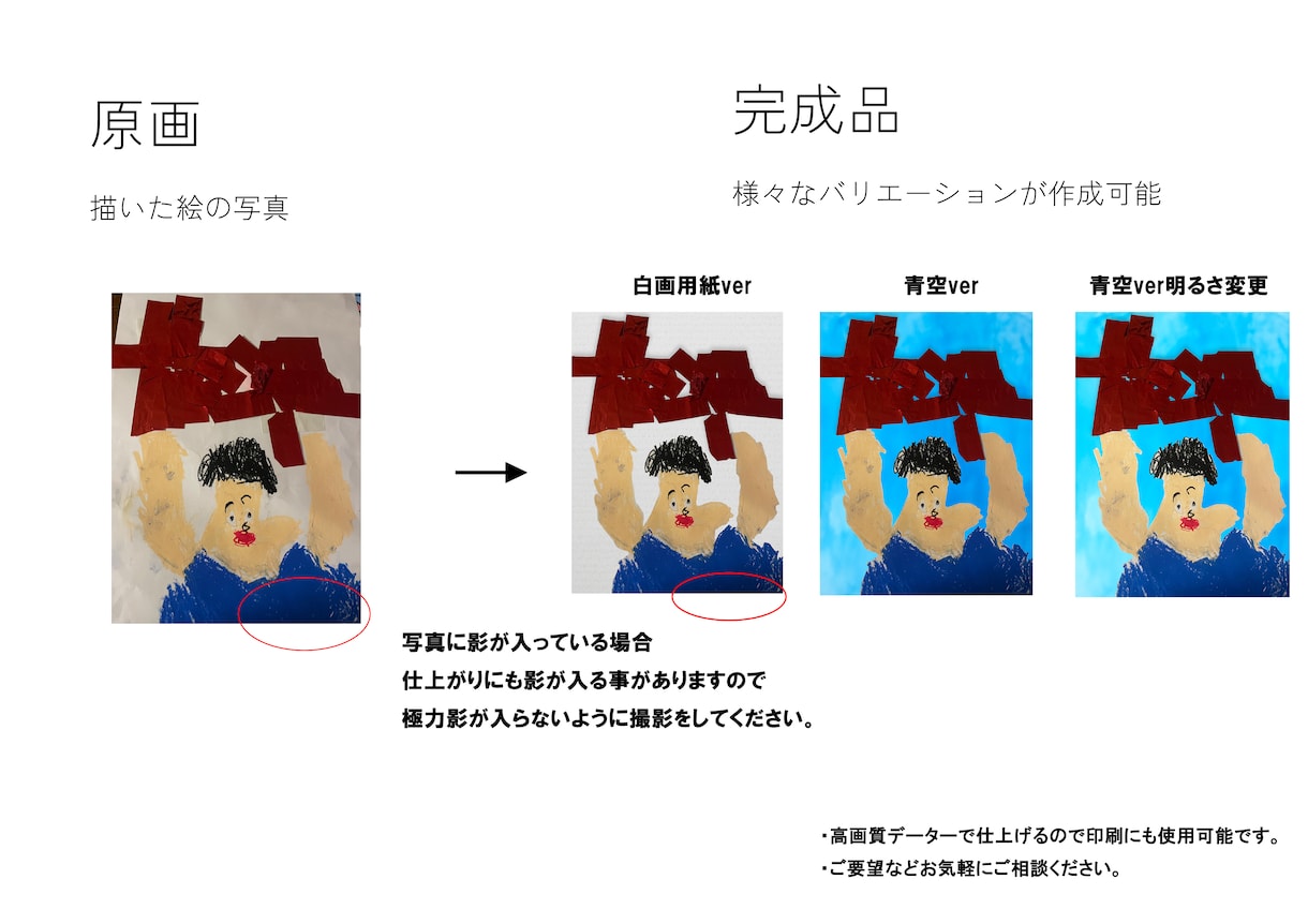 お子様が描いた絵をデジタルイラストにします 思い出をデータで保管できます。 イメージ9