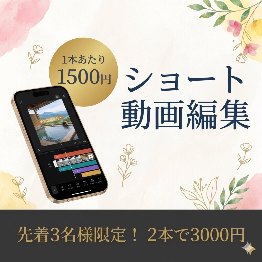 先着3名1本1500円でショート動画編集します 【260万再生突破の実績】面倒な編集作業はお任せください！ イメージ1