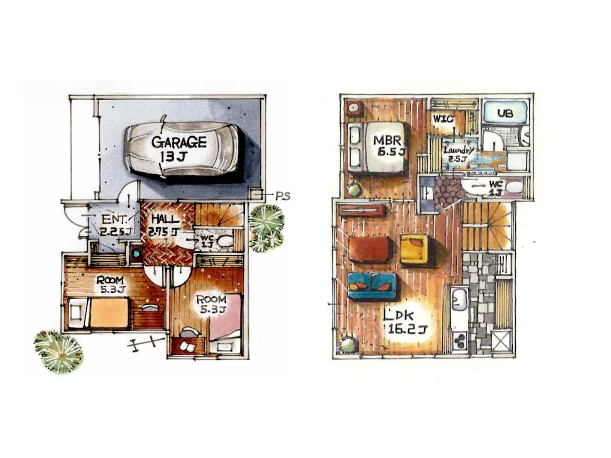 即レス◎現役パース屋が手描きの間取り図を作成します 現役不動産屋IC×パース屋が販売活動をサポートします。 イメージ1