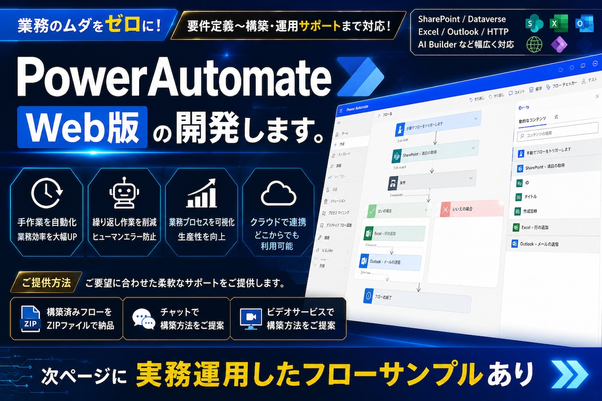 PowerAutomate Web版の開発します 総務問合せフローを実務で開発運用した経験あります。 イメージ1