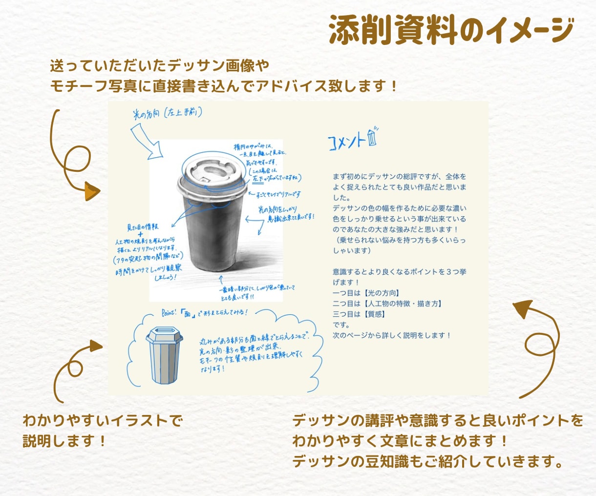 美術予備校講師が鉛筆デッサンを添削します 初心者の方や受験生の方など、どんな目的の方でも大歓迎です！ イメージ3