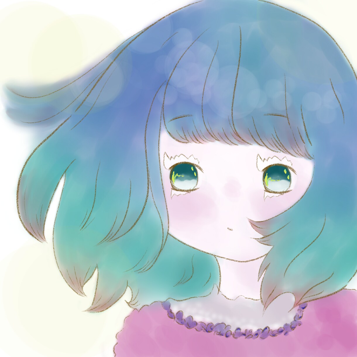 ゆるふわアイコン(水彩風)描きます 透明感のあるふわふわ可愛いイラストアイコンが欲しい方 イメージ1