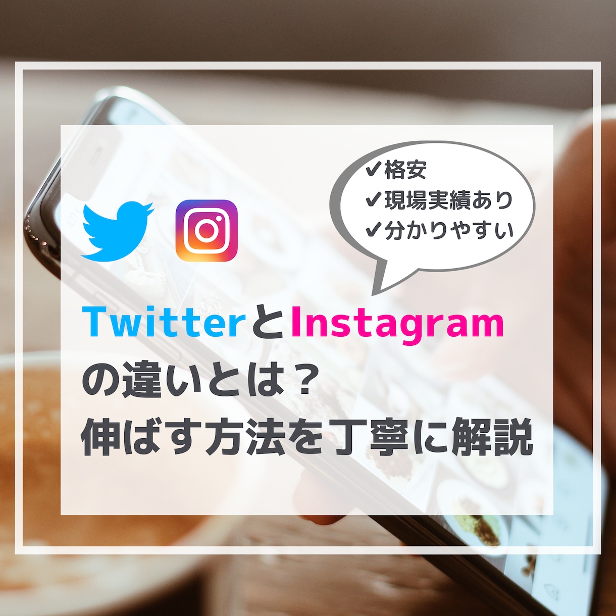 TwitterとInstagramの違いを教えます 現場実績あり！ツイッターとインスタグラムを伸ばす方法を伝授！ イメージ1