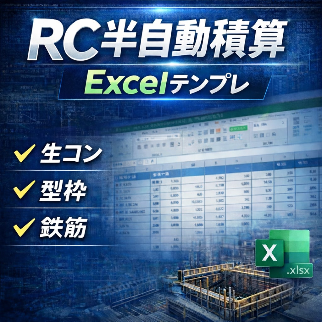 RC半自動積算Excel作ります RC造の生コン型枠鉄筋を半自動算出します イメージ1