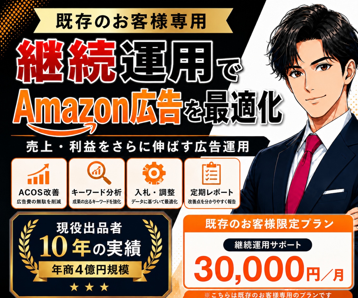 既存商品専用Amazon広告継続運用します 継続の商品限定プランになります イメージ1
