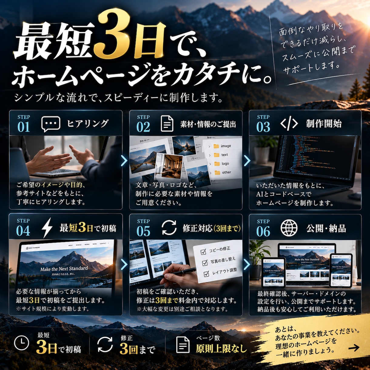 テンプレート不使用完全オーダーメイドHP制作します 事業と一緒に育てられるWebサイトをコードで制作！ イメージ5