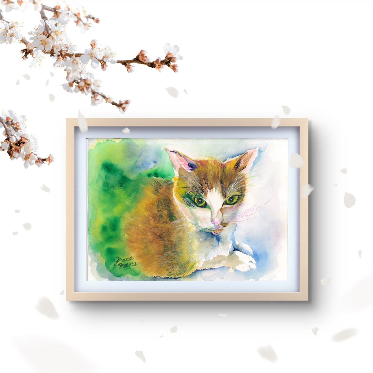 可愛いうちの子猫の絵を透明水彩画で描きます ペットの似顔絵・肖像画オーダー『まなペットアート』横浜・東京 イメージ4