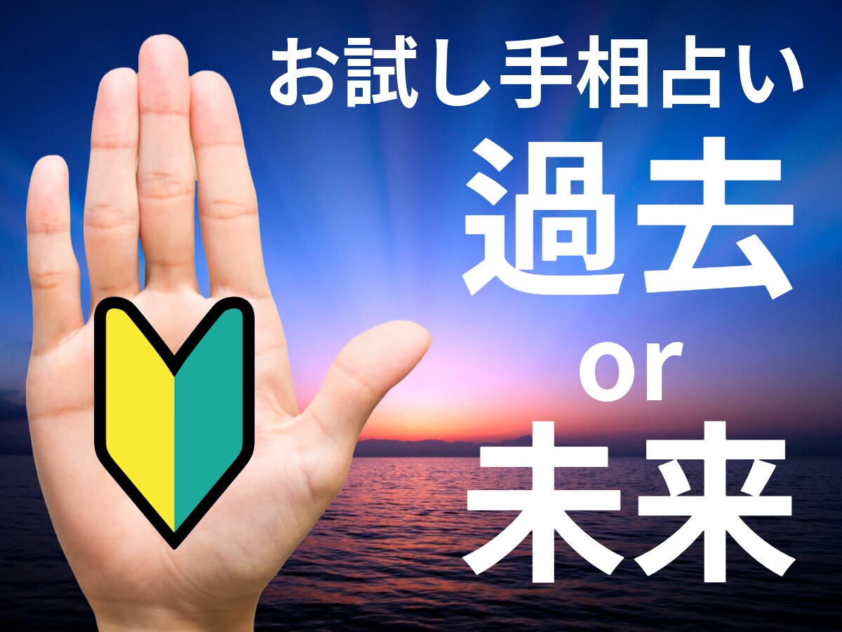 初回限定｜片手で手相鑑定します 気軽に試してみたい、どんな鑑定か見てみたい、という方へ イメージ1