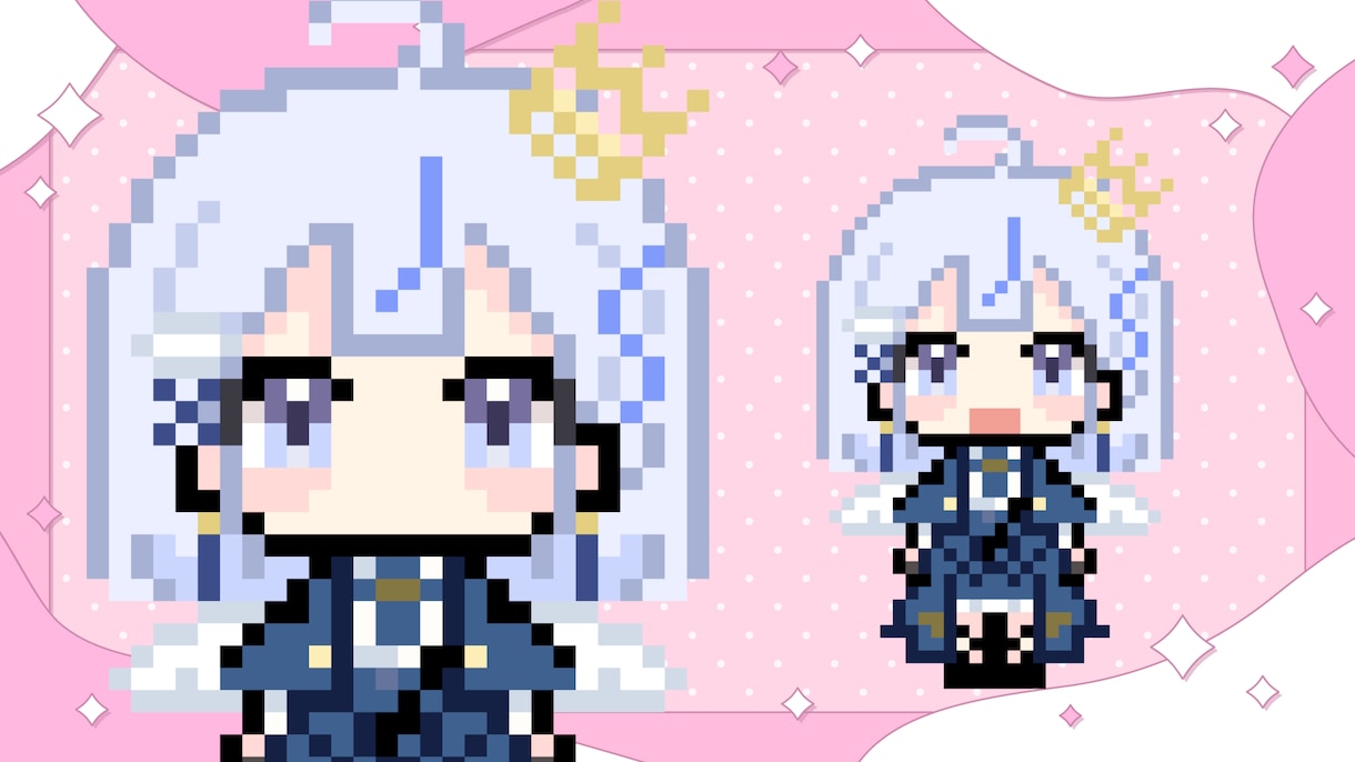 ドット絵でかわいいミニキャラ作ります アイコンにも、配信のお供にも！ イメージ1