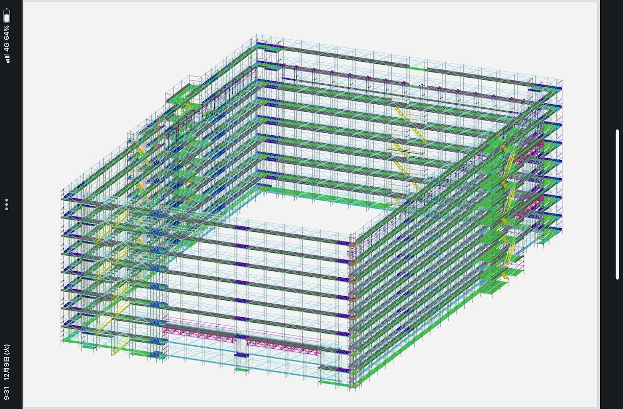 3D足場図面を作成し数量を拾います 足場工事の「ムダ」を減らすプロフェッショナルサービス イメージ1